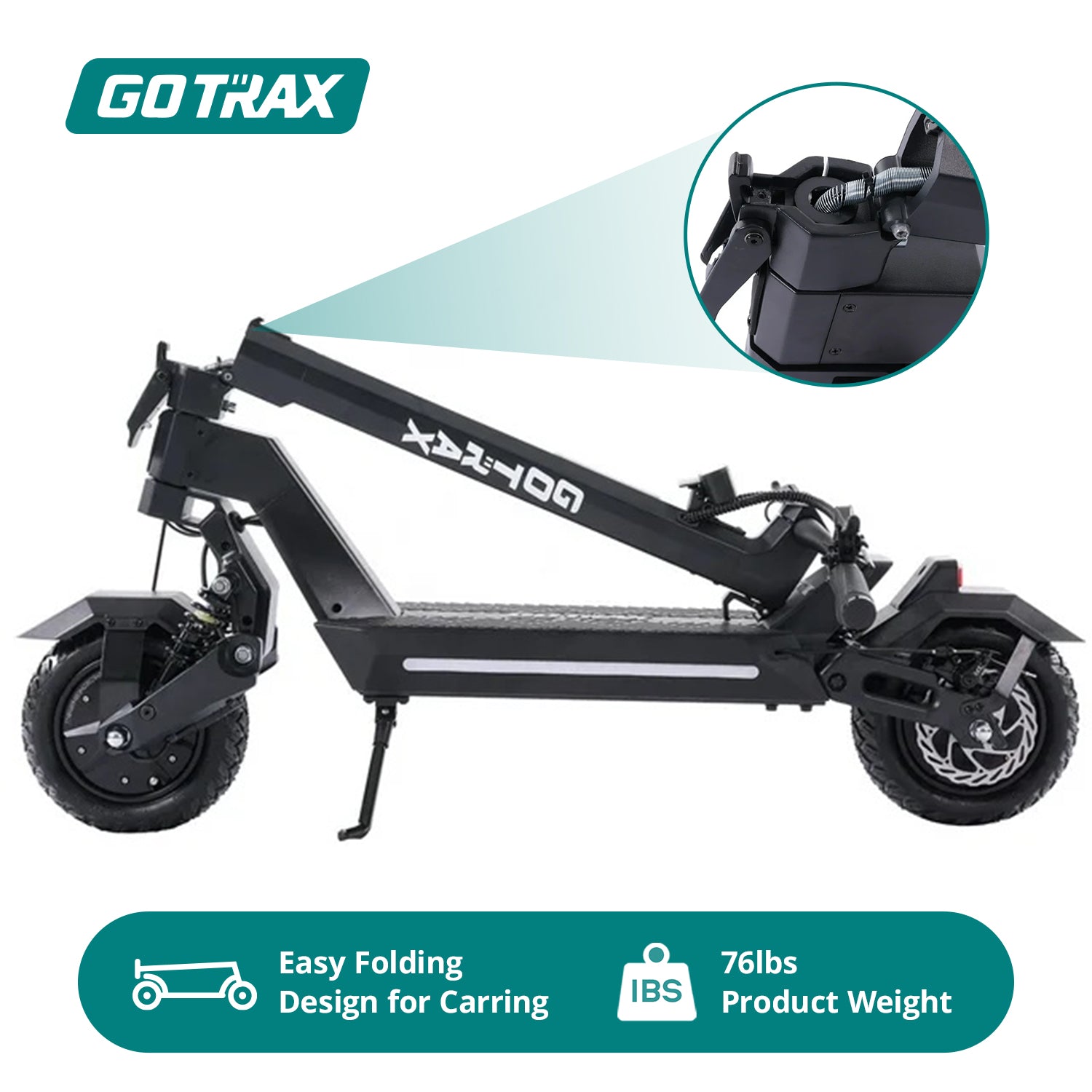 Light Gray GOTRAX GX1 Adult Folding Electric Scooter