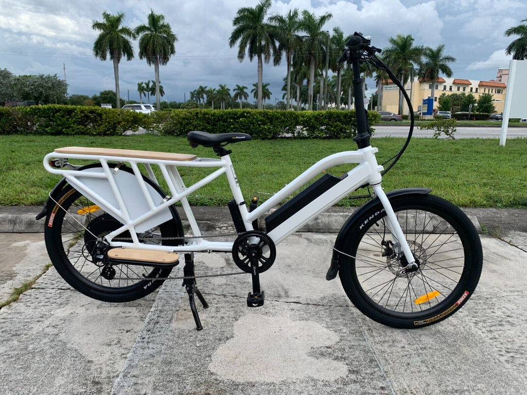 New White Ebike E-Bike Electric Bike 48V Step Thru Eunorau Max-Cargo Lights LCD
