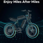 Electric Bicycle 1000W Dual Suspension M20 20"Fat Tire 48V 26Ah E-Bike for Adult