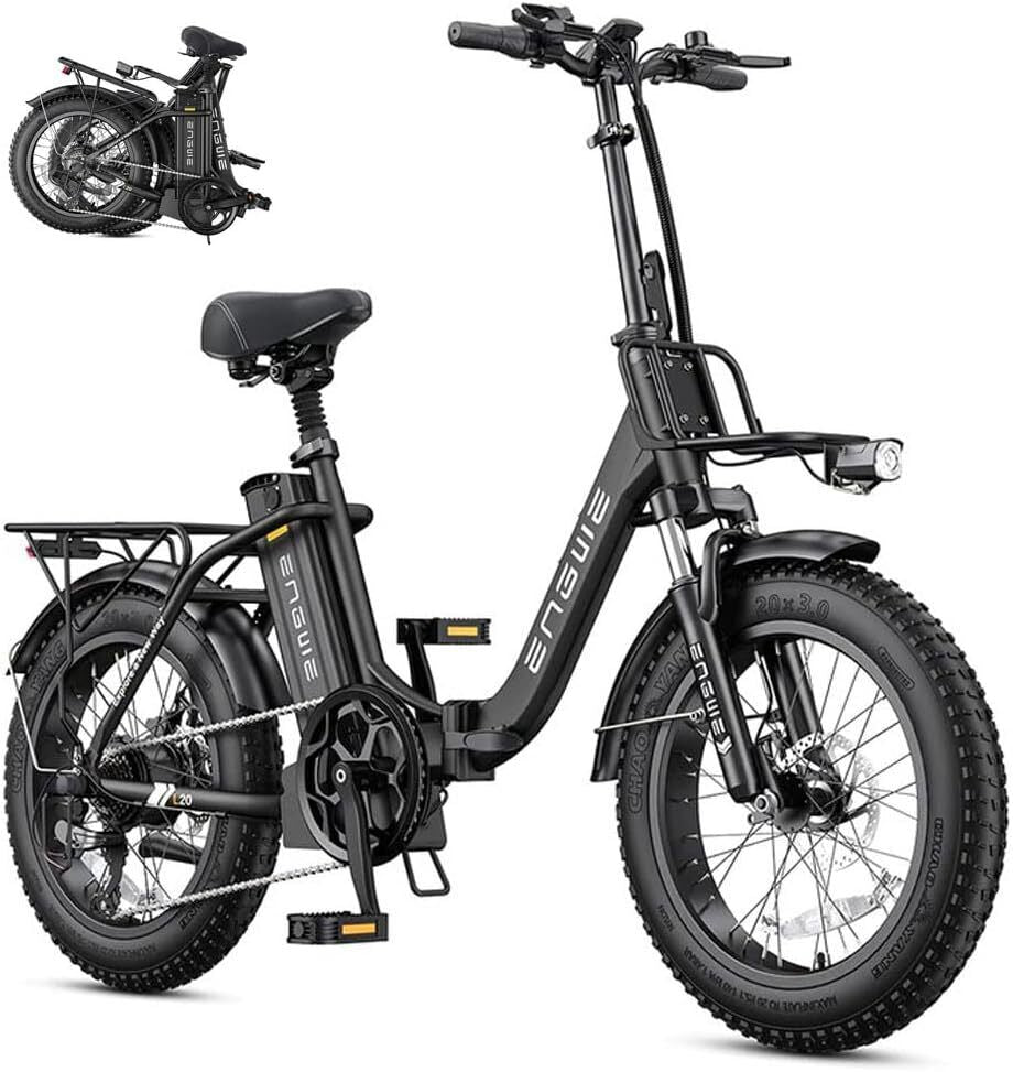 ENGWE 20" Fat Tire Electric Bicycle 750W 52V 13AH Folding Ebike for Adult 28MPH