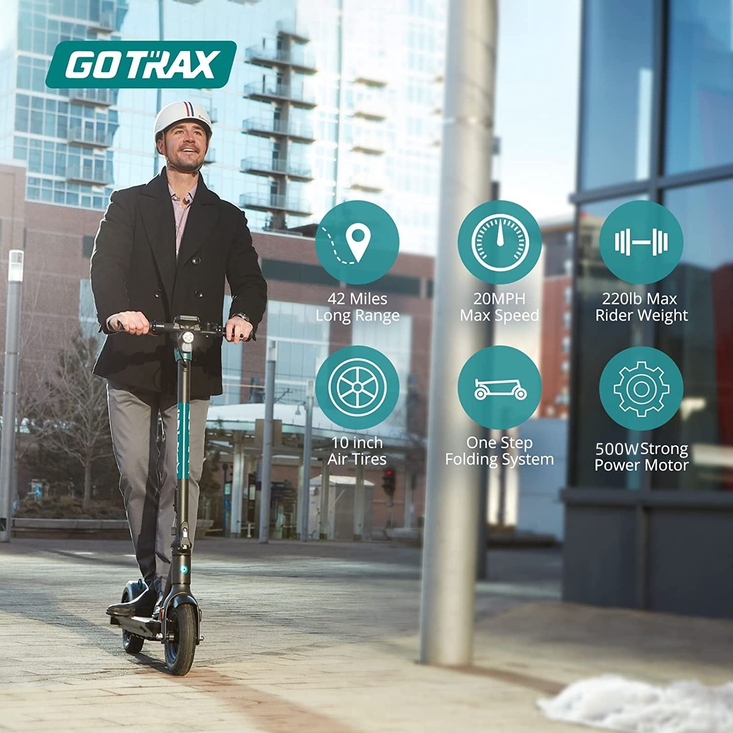 Gray GOTRAX GMAX Electric Scooter